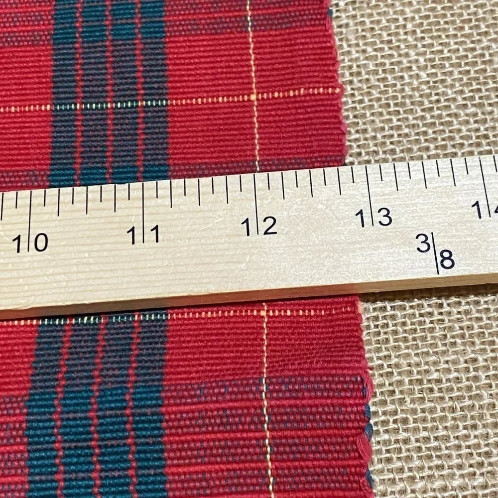 Christmas Placemats Woven Rattan‎ Straw Raffia Set Of 12 Red, Green Traditional